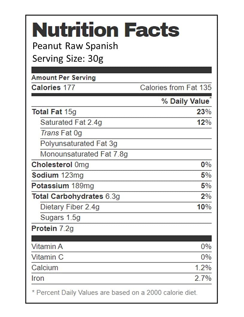 Raw Spanish Peanuts (10 Pound Case) Package May Vary