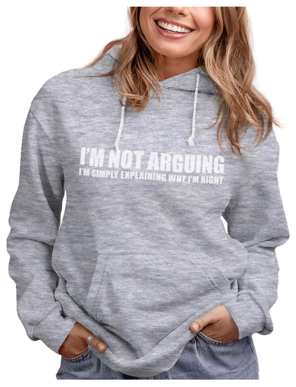 Tstars I'm Not Arguing with Sayings Teen Girls Women's Novelty Sarcastic Hoodie X-Large Gray