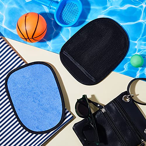 Skylety 2 Pieces Sand Mitt for Beach Sand Off Mitt Soft and Skin Friendly Cotton Towel Help Parents Clean from Children's Skin Brush Pack for Surf, Ocean and Lakeside Recreation(Blue)