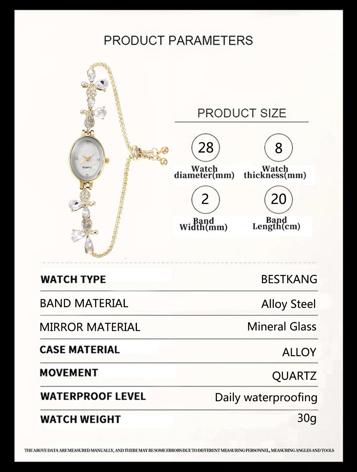 BESTKANG Women's Watch Luxury Petal Casual Bracelet Watch Simulated Quartz Watches for Women (Gold)