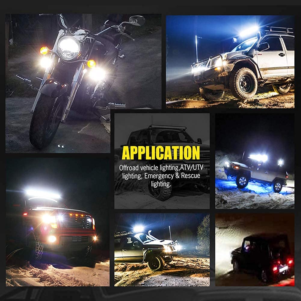 Adzoon Motorcycle Fog Lights, 2'' Inch 27W Spot Mini Cube Work Driving Pod Lights for Offroad Trucks ATV UTV SUV 4x4 Pick Up Car Boat