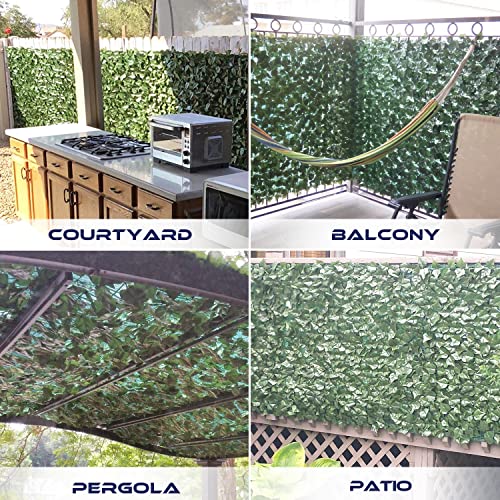 Windscreen4less 1PC 4' x 8' Artificial Faux Ivy Leaf Decorative Fence Screen Faux Leaves Fence Cover Wall Decoration for Outdoor Garden Patio Porch Deck Balcony Yard