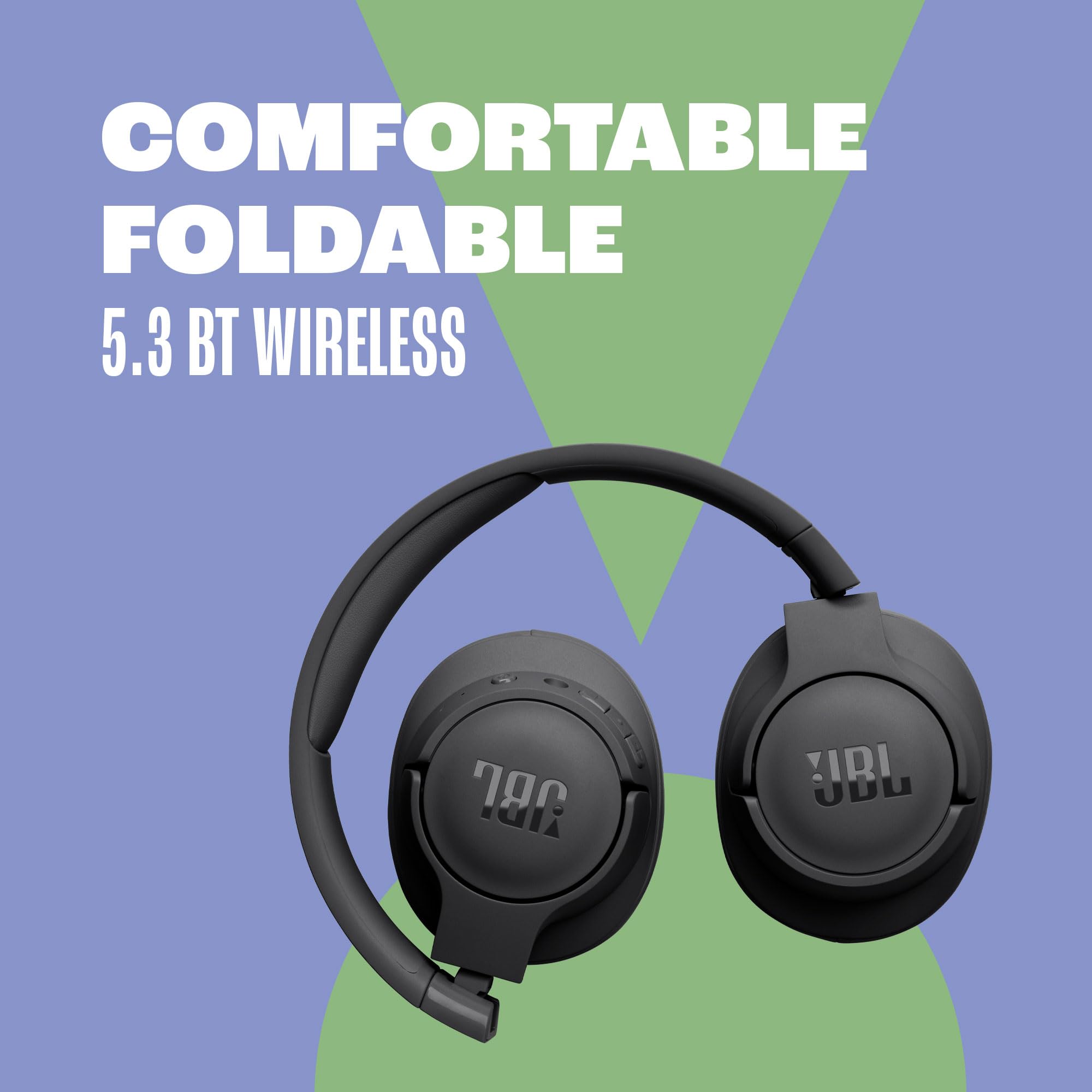 JBL Tune 720BT - Wireless Over-Ear Headphones with JBL Pure Bass Sound, Bluetooth 5.3, Up to 76H Battery Life and Speed Charge, Lightweight, Comfortable and Foldable Design (Blue)