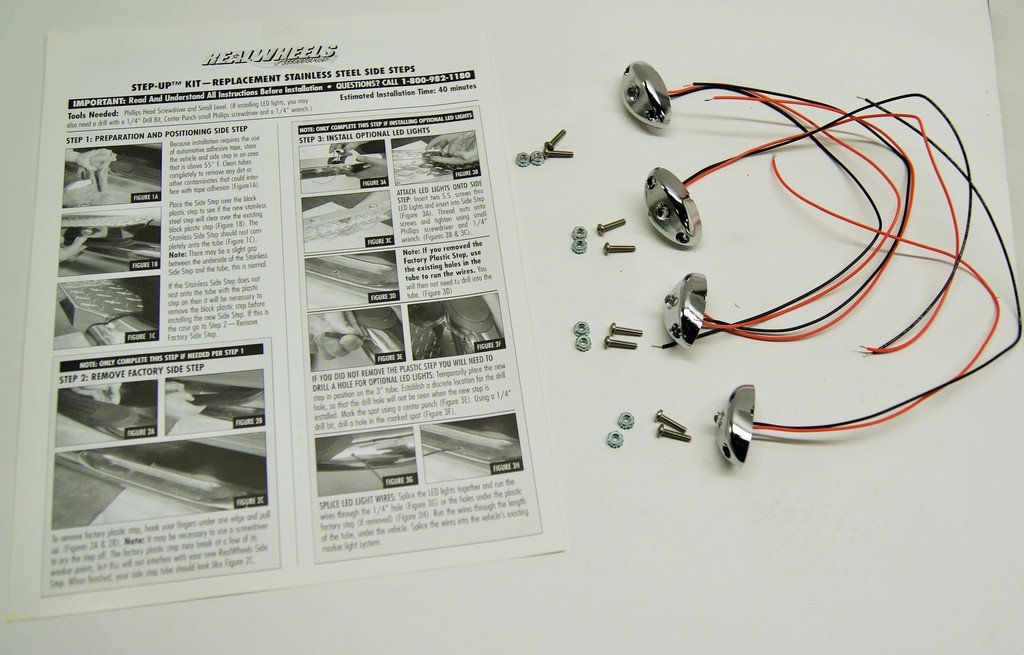 RealWheels RW420-2L Amber Ultra Bright LED Light for Step-Up Kit, (Pack of 4)