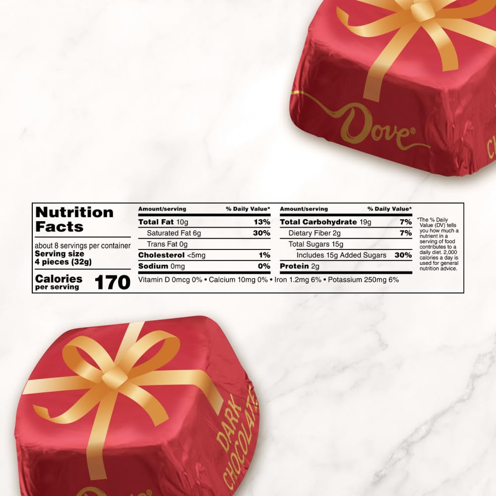 DOVE PROMISES Holiday Gift Dark Chocolate Christmas Candy, 8.87 oz Bag