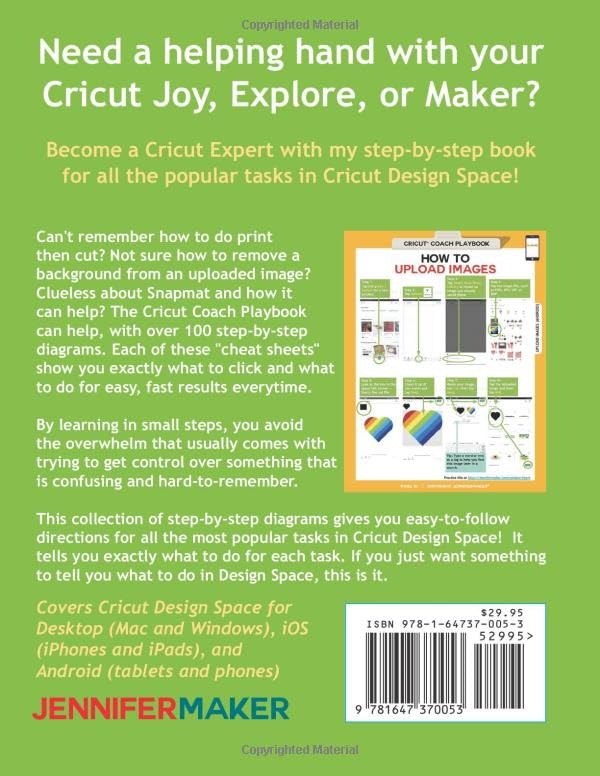 Cricut Coach Playbook: Quick and Easy One-Page Diagrams for Popular Tasks in Cricut Design Space