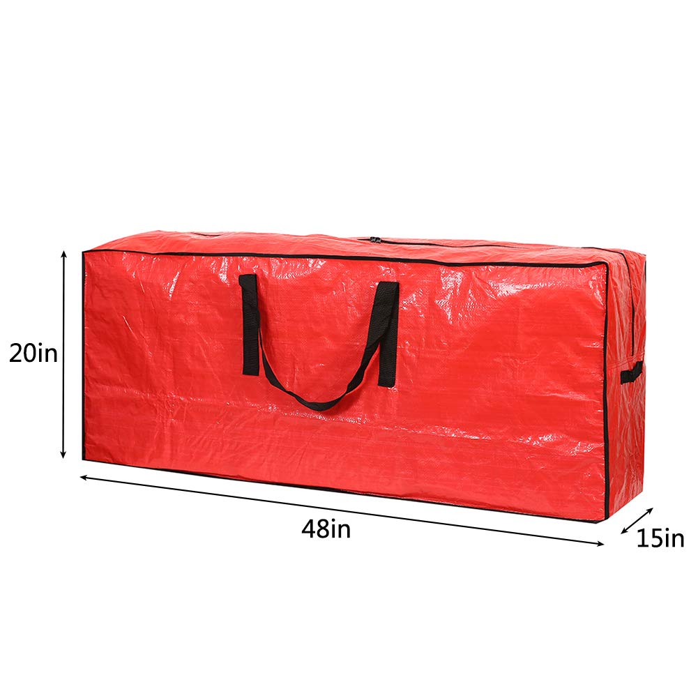 Sattiyrch Christmas Tree Storage Bag - Fits Up to 7.5 ft Holiday Xmas Disassembled Trees with Durable Reinforced Handles & Dual Zipper - Waterproof Material Protects from Dust,Moisture(Red)