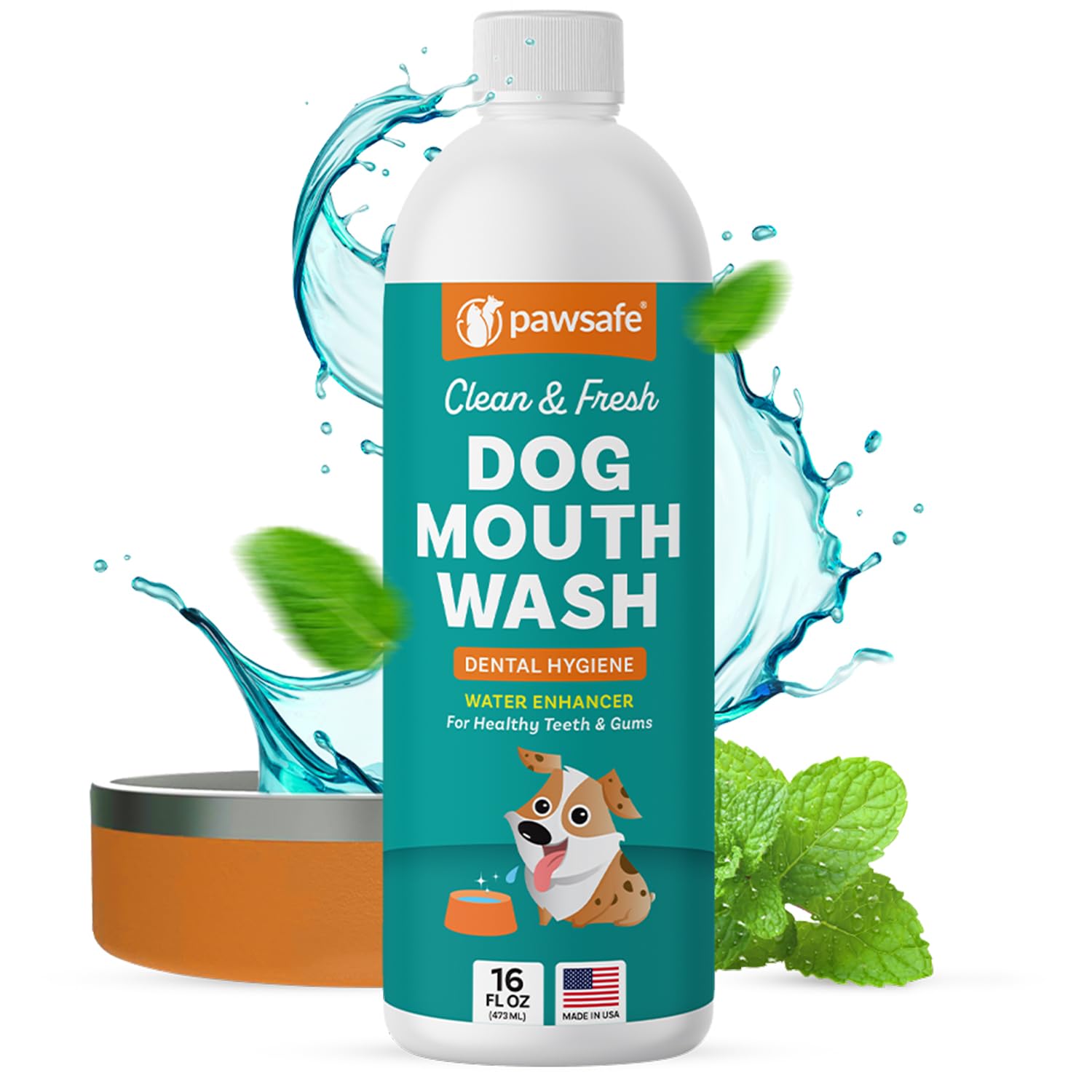 Dog Mouthwash, Dental Water Additive for Fresh Breath, Plaque & Tartar Control, Best Natural Cleaning Freshener Formula for Healthy Teeth & Gums, Advanced Easy-to-Use Oral Care Solution