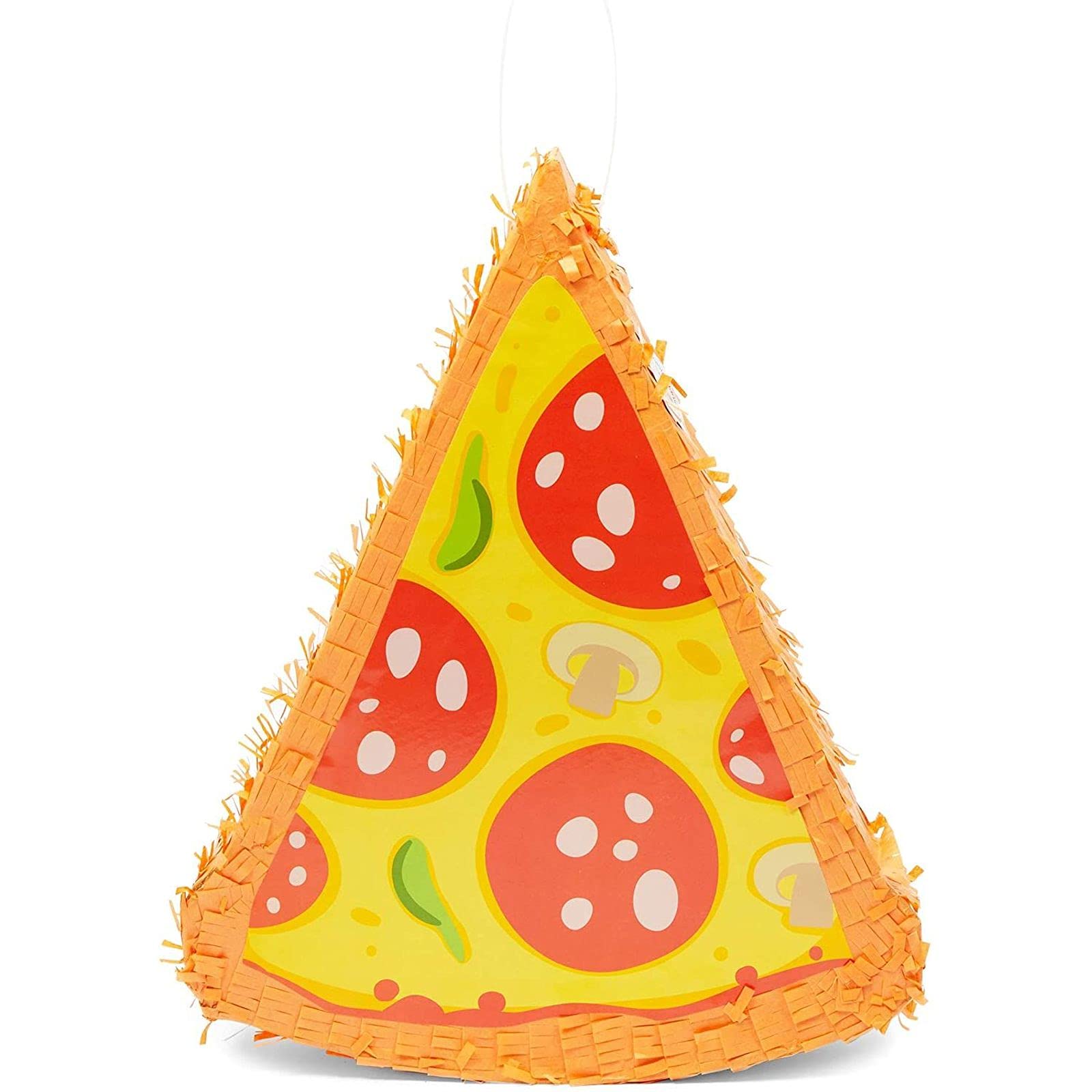 BLUE PANDA Pizza Pinata - Food Themed Birthday Party Decorations, Table Centerpiece (Small, 16.5 x 13.5 x 3 in)