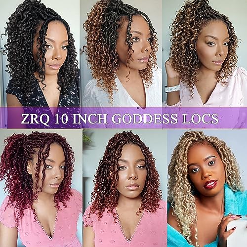 ZRQ Grey Goddess Locs Crochet Hair 14 Inch Boho Faux Locs Hair,8 Packs Pre Looped Bohemian Locs Croceht Boho Hippie Locs, Curly River Soft Locs Hair Extensions TGREY#