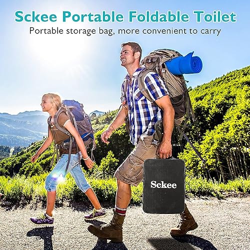 Portable Toilet for Adults, XL Portable Toilet for Camping, 16.5'' Camping Toilet with Lid, Camp Toilet with Handbag, Travel Potty for Camping, Hiking, RoadTrip, Car, Tent, Truck Drivers