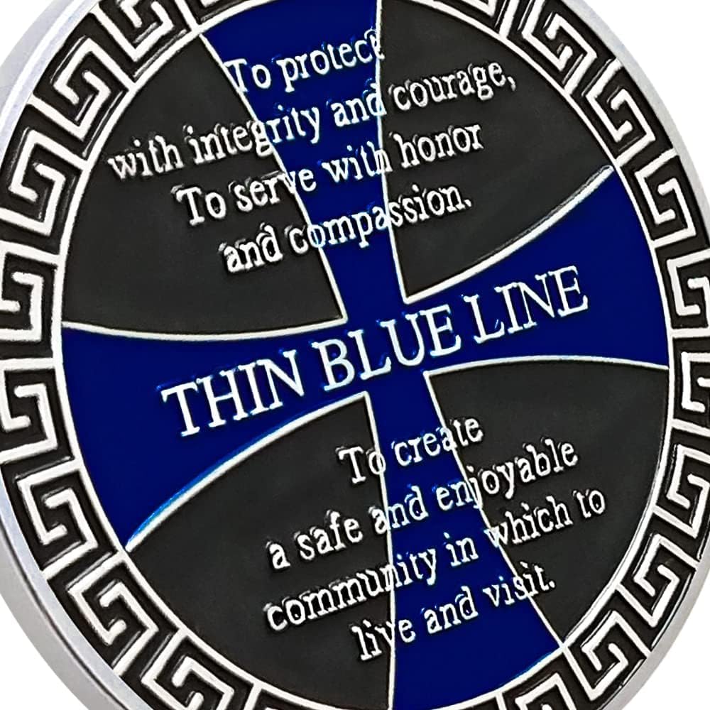 Thin Blue Line Law Enforcement Coins Police Challenge Coin