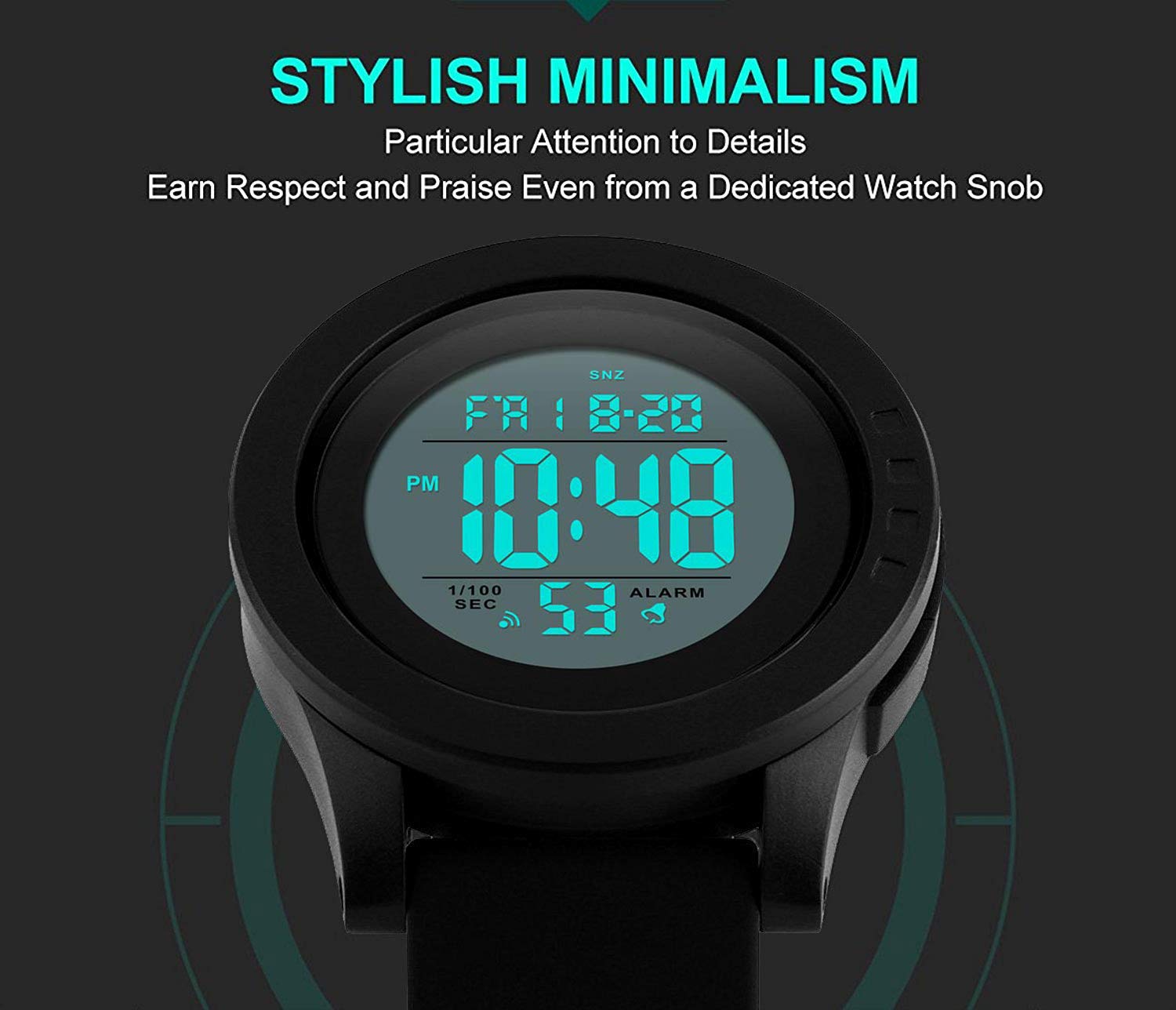 LYMFHCH Men's Digital Sports Watch LED Screen Large Face Electronics Military Watches for Men Waterproof Alarm Stopwatch Back Light Outdoor Army Watch