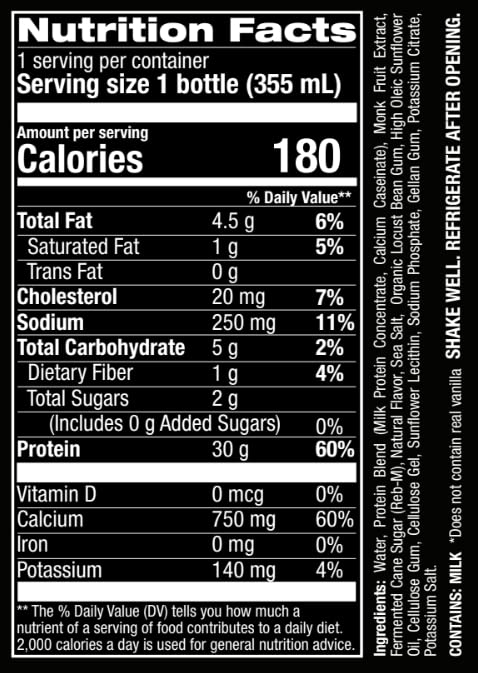 Jocko Mölk 30g Grass Fed Protein Shakes – No Added Sugar Protein Drinks KETO Friendly - Ready to Drink 12 FL Oz (Pack of 12) Vanilla