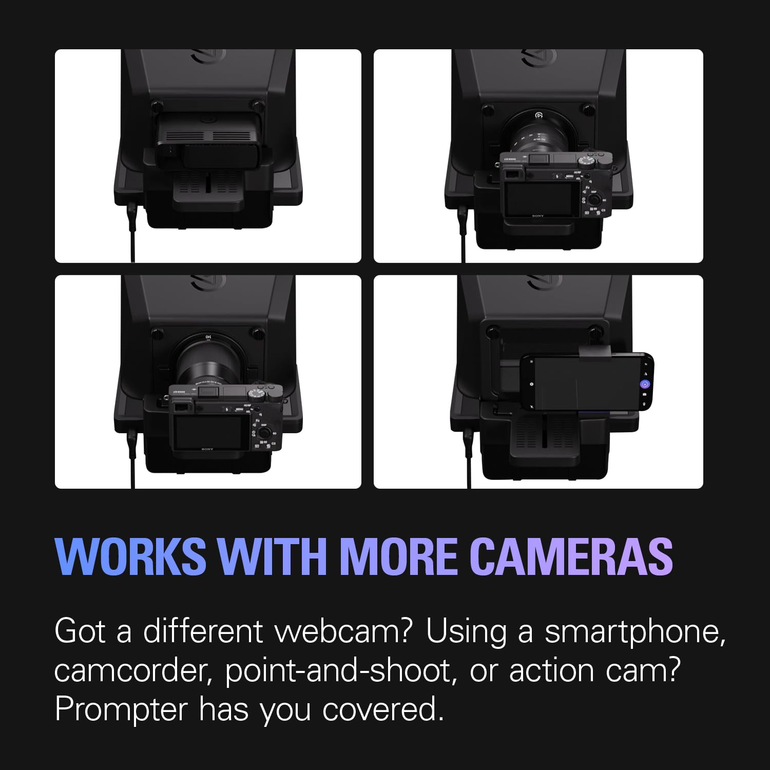 Elgato Prompter – Teleprompter with Built-in Screen for YouTube, Twitch, Zoom, MS Teams and More, Supports DSLR/Webcam/Smartphone, Drag & Drop Monitor Display, Works with Mac/PC & Stream Deck