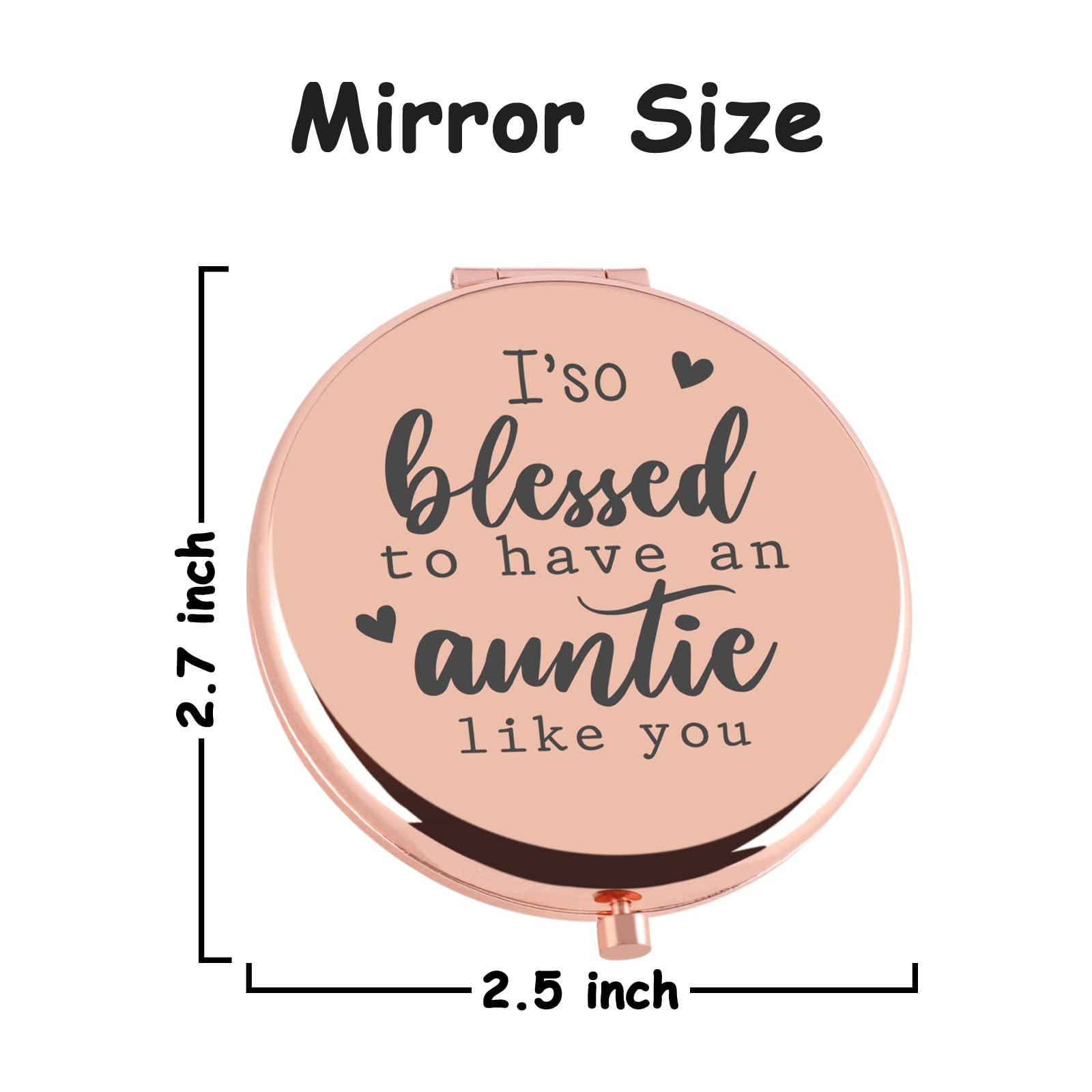 Cawnefil Aunt Gifts from Niece Travel Compact Mirror I'so Blessed to Have a Auntie Like You Aunt Gifts from Nephew Birthday Christmas for Aunt from Niece