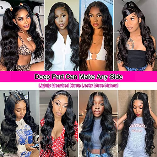 Aicrelery 13x6 Lace Front Wigs Human Hair Wigs for Women 13x6 HD Lace Frontal 180 Density Brazilian Virgin Glueless Wigs Human Hair Pre Plucked with Baby Hair Natural Color 18 Inch