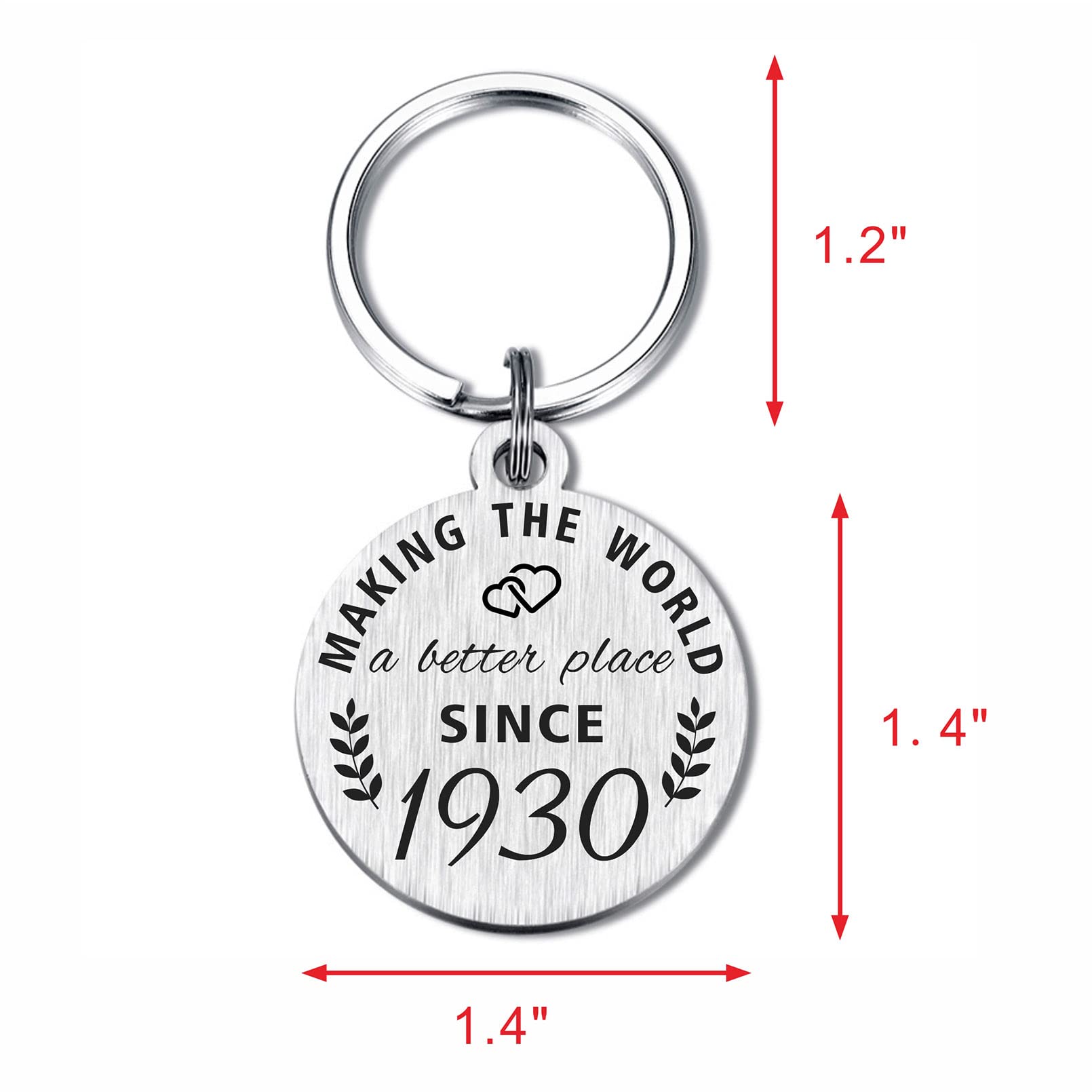 ABNTY 94th Birthday Gifts for Women Men, 94 Year Old Birthday Keychain, Born in 1930 Gifts, 1930 Birthday Decorations