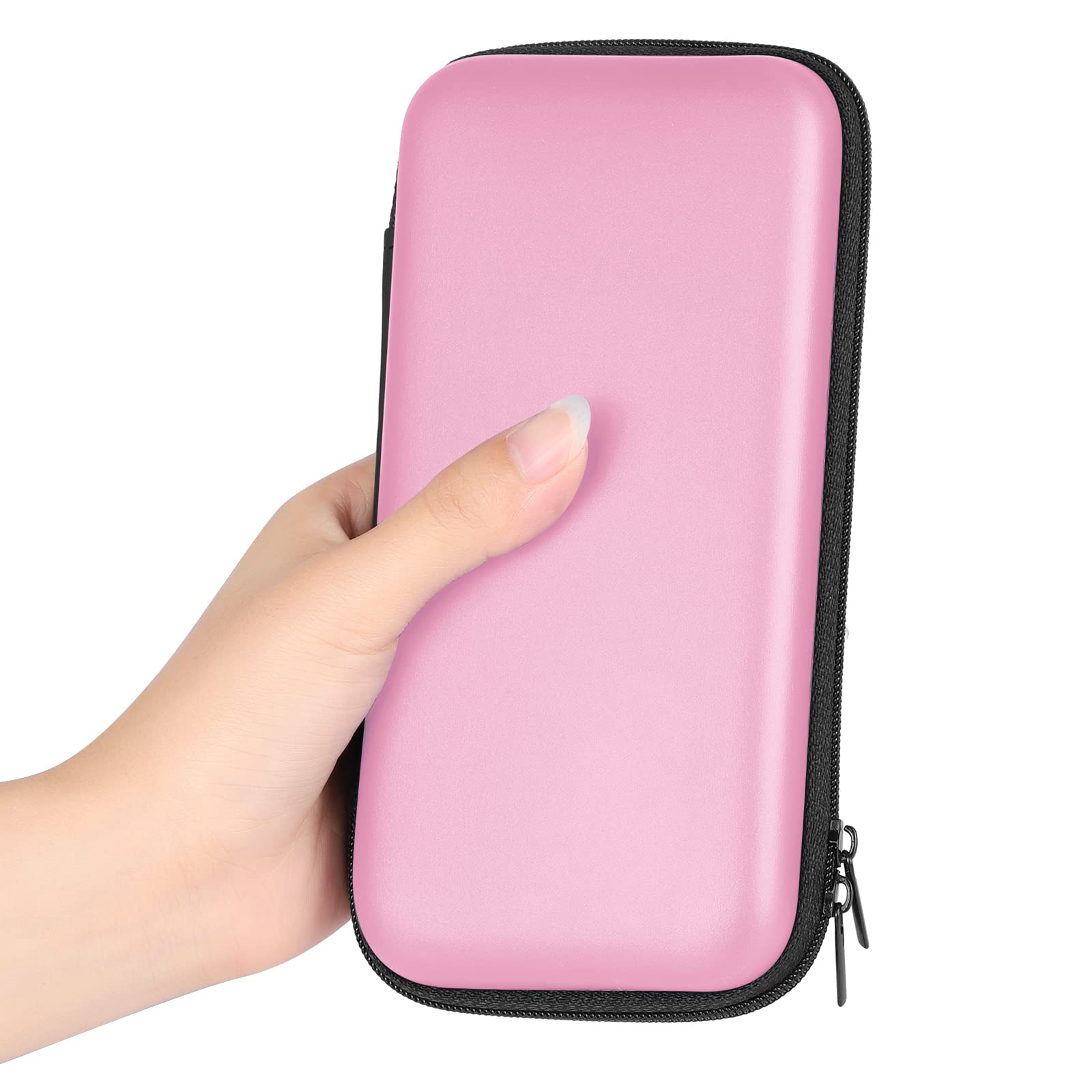 iMangoo Shockproof Carrying Charger Case Hard Protective EVA Impact Resistant Power Bank Pouch Small Electronics Organizer Cable Accessory Travel Essentials for Women, Size 6.5''x3.2''x1'',Pink