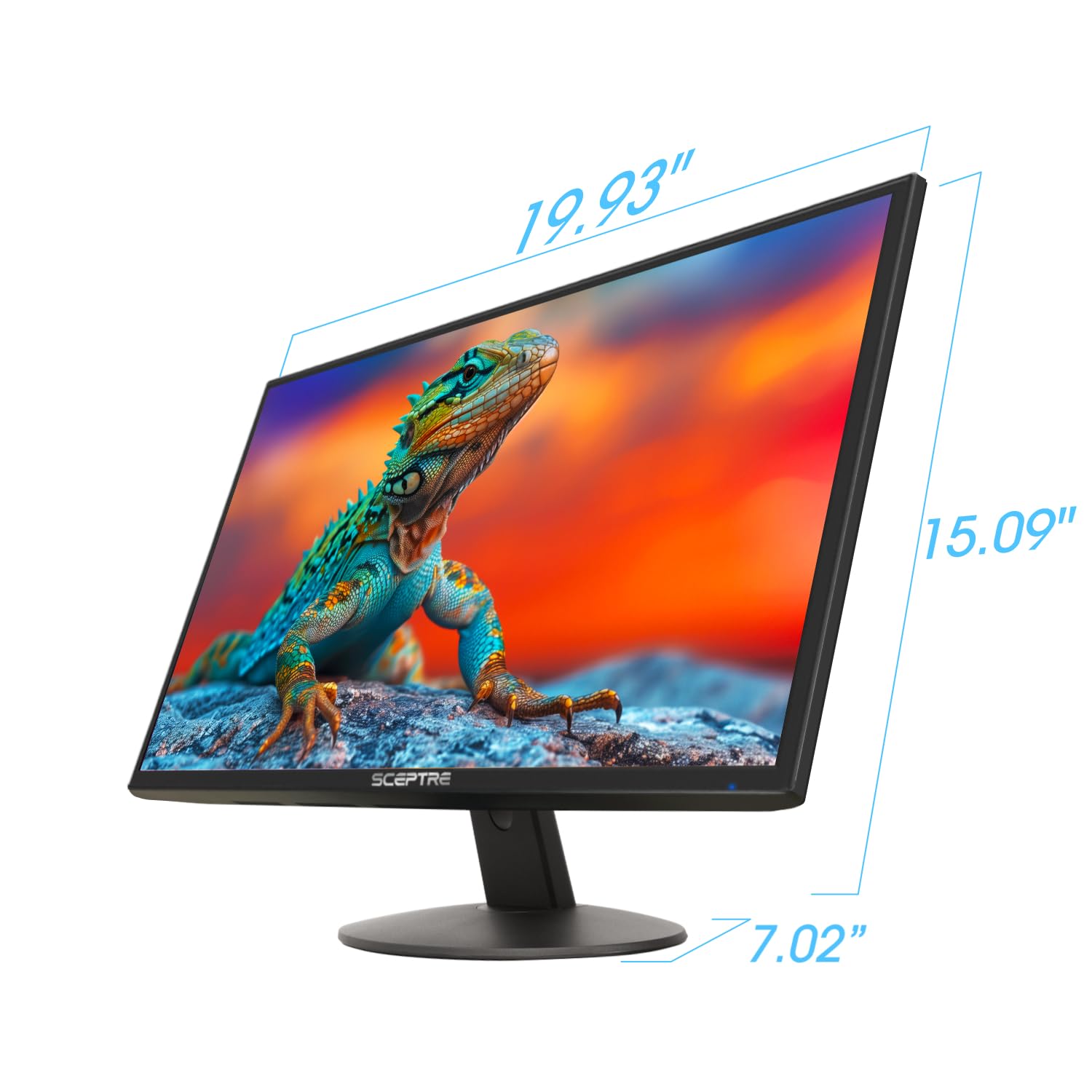 Sceptre 22 inch 75Hz 1080P LED Monitor 99% sRGB HDMI X2 VGA Build-In Speakers, Machine Black (E225W-19203R series)