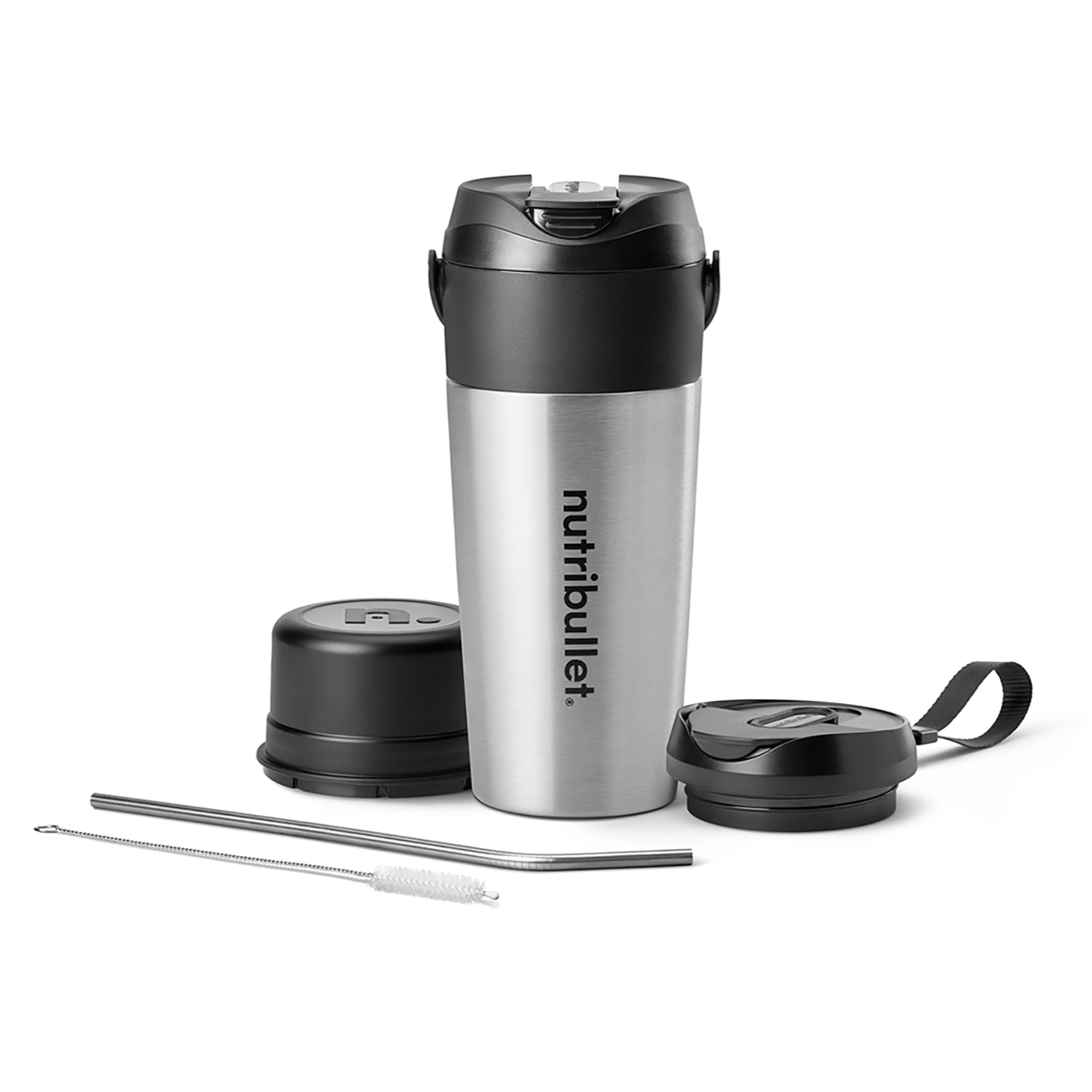 nutribullet Flip Portable Blender with Insulated Cup, Cordless, Brushed Stainless, NBPB50350SS