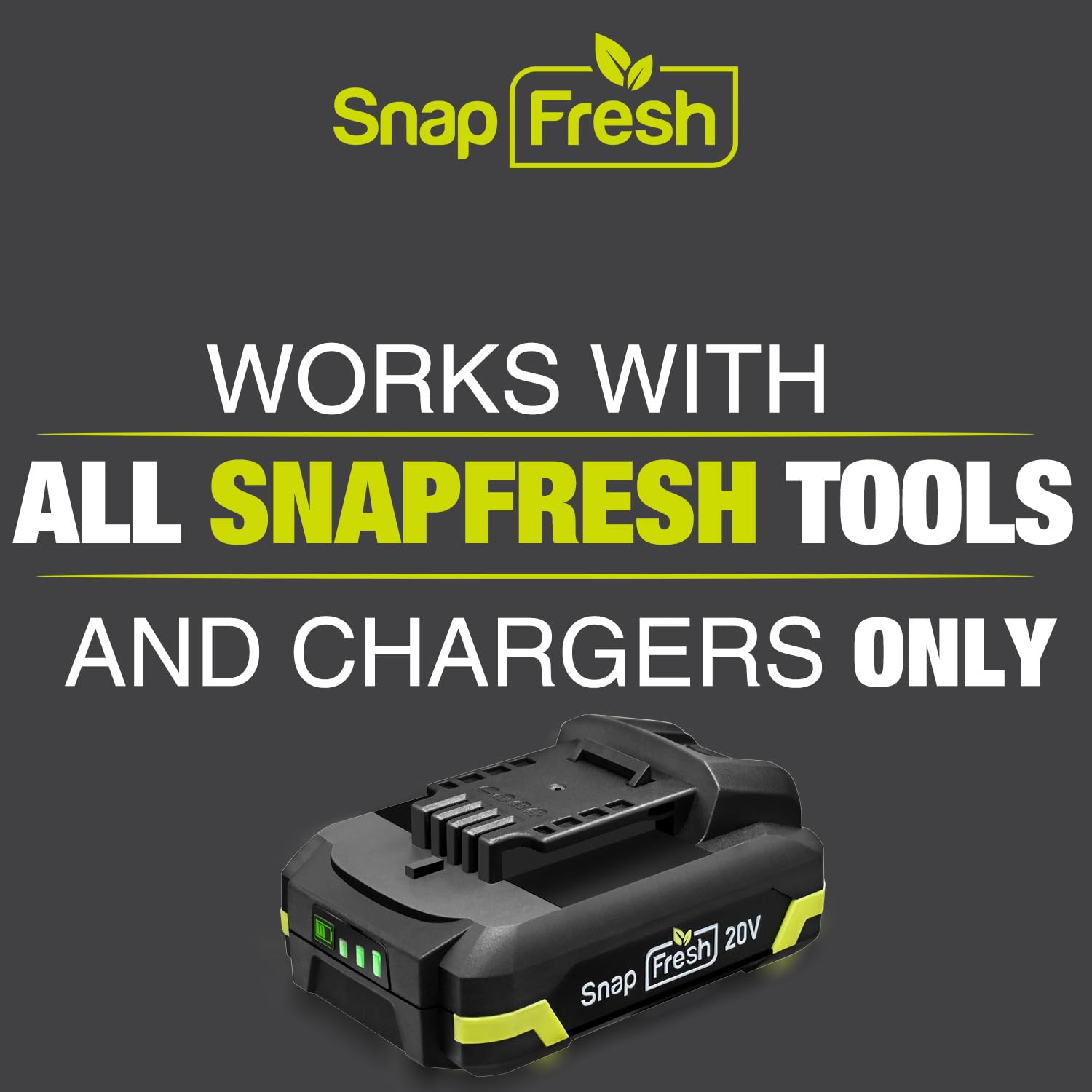 SnapFresh 20V 2.0Ah Li-ion Battery, (Not Works with Other Brands), Lithium-Ion Battery Support Fast Charging(BBT-DC20A)