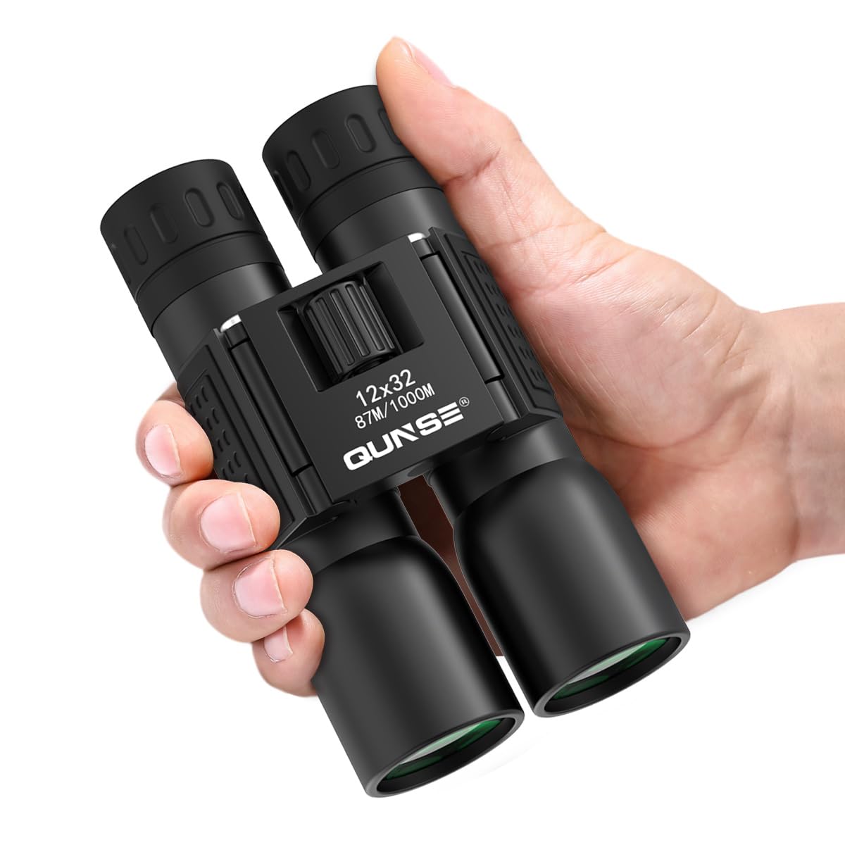 QUNSE 12x32 Binoculars Compact for Adults - High Powered Binoculars for Bird Watching Travel Spectator Sport Fishing Golf