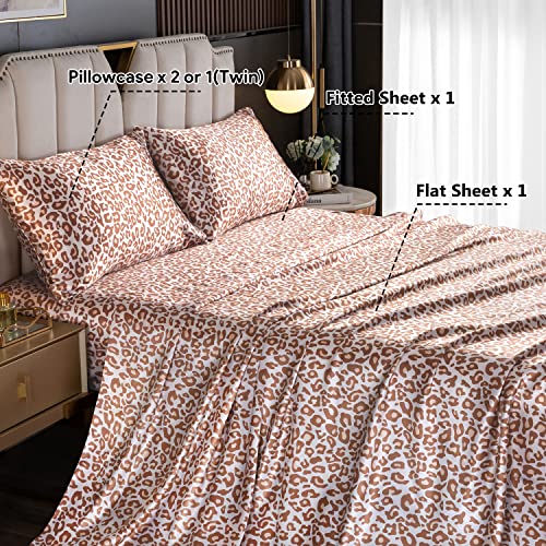 UDEAL Queen Sheet Set Satin Sheets and Pillowcase Sets Silky Soft Cooling Bed Sheets Set Deep Pocket Luxury Breathable Sheet, Wrinkle, Fade, Stain Resistant 90 GSM (4 Piece, Silver Grey)