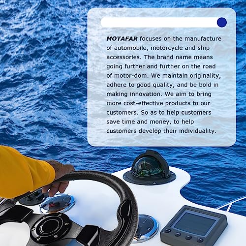 MOTAFAR 12.4" Boat Steering Wheel with 3/4“ Tapered Shaft, Anti-Slip PU Carbon Fiber Steering Wheel for Seastar and Verad, etc. for Marine Boats, Vessels, Yacht, Pontoon Boat(5156-Black)