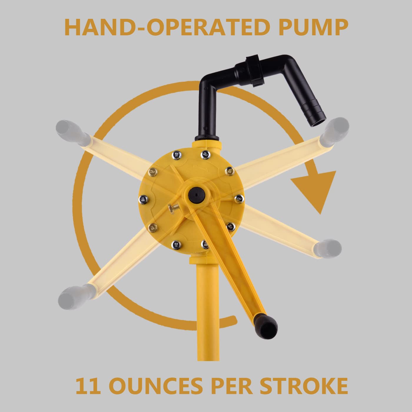 TOPWAY Polypropylene Hand Rotary Drum Barrel Pump For Chemicals