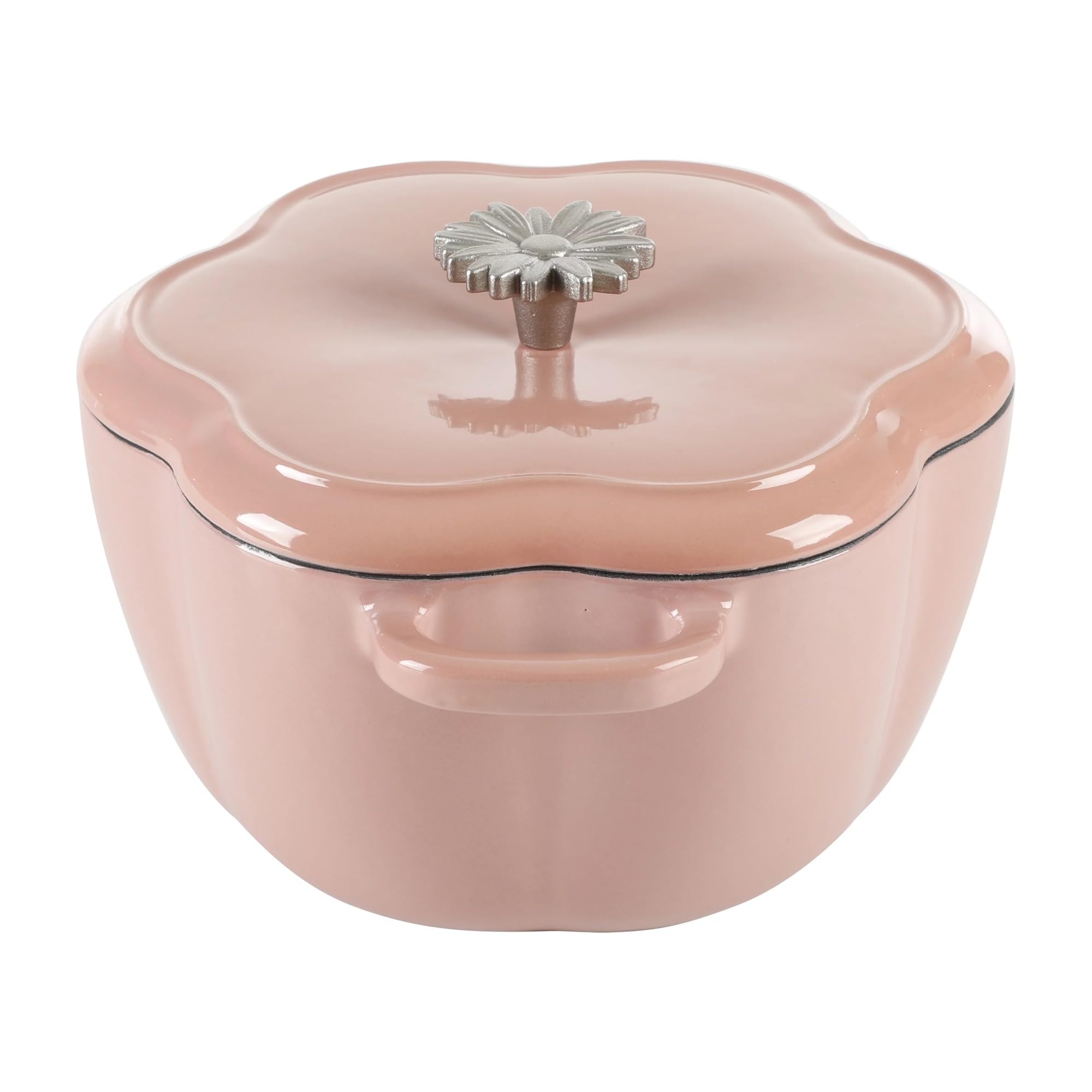 AdoSia Timeless Beauty Enamel on Cast Iron 3-Quart Dutch Oven, Pink