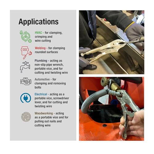 Eclipse Professional Tools E5WR 5 Inch Curved Jaw Locking Pliers with Wire Cutters (5" / 125mm)