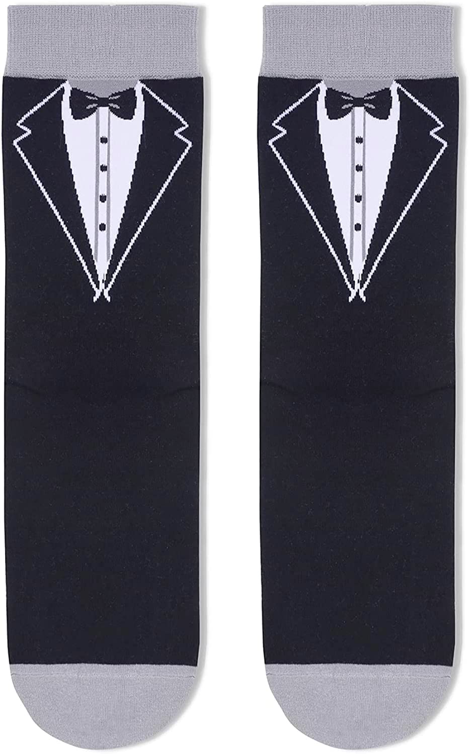 HAPPYPOP Groom Gifts from Bride I Do - Wedding Socks for Groom, Black Tuxedo Socks