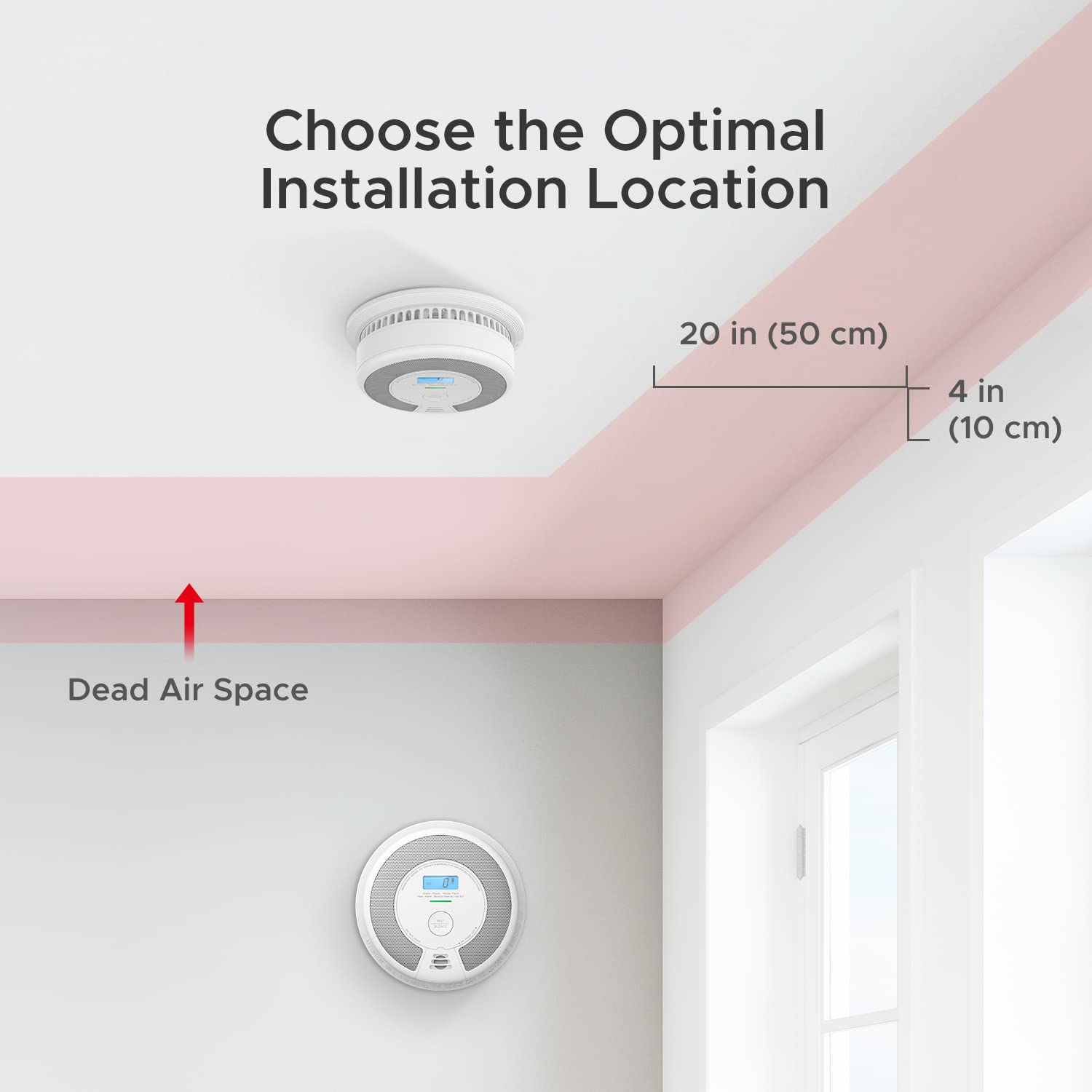 X-Sense 10-Year Battery Combination Smoke Carbon Monoxide Alarm Detector with Large LCD Display (Standalone Model)