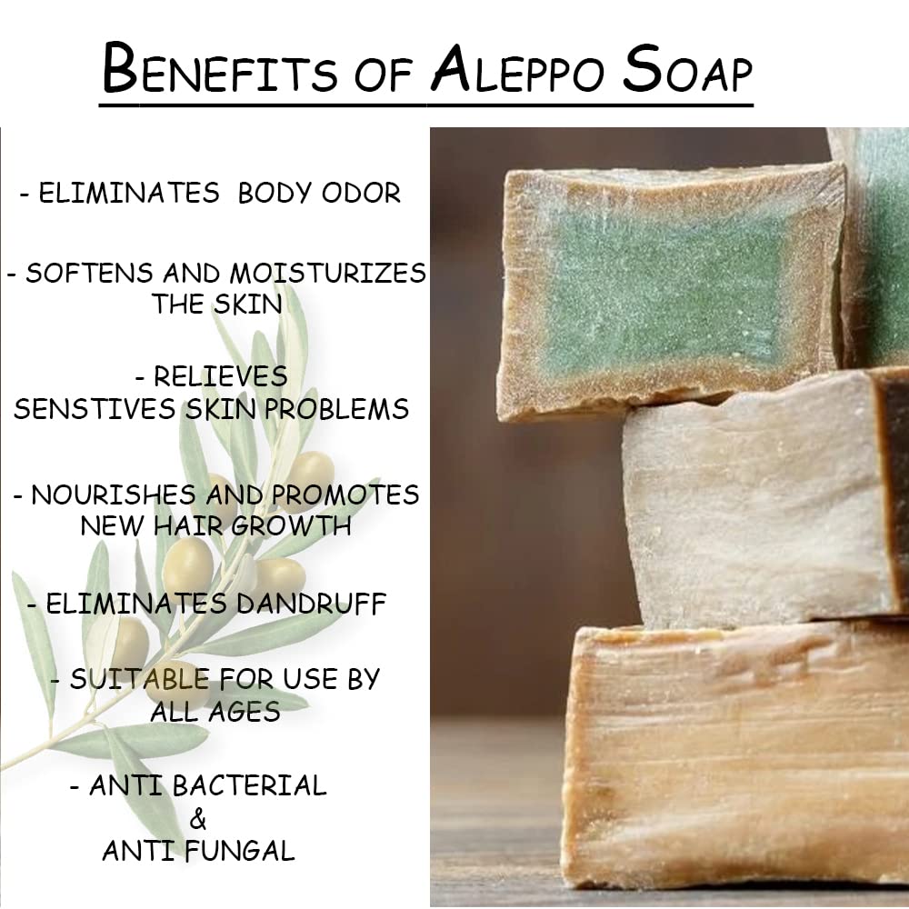 Aleppo Soap - 2 Pack - 8 oz each -%20 Laurel Oil,%80 Virgin Olive Oil, Natural & Handmade from Origin