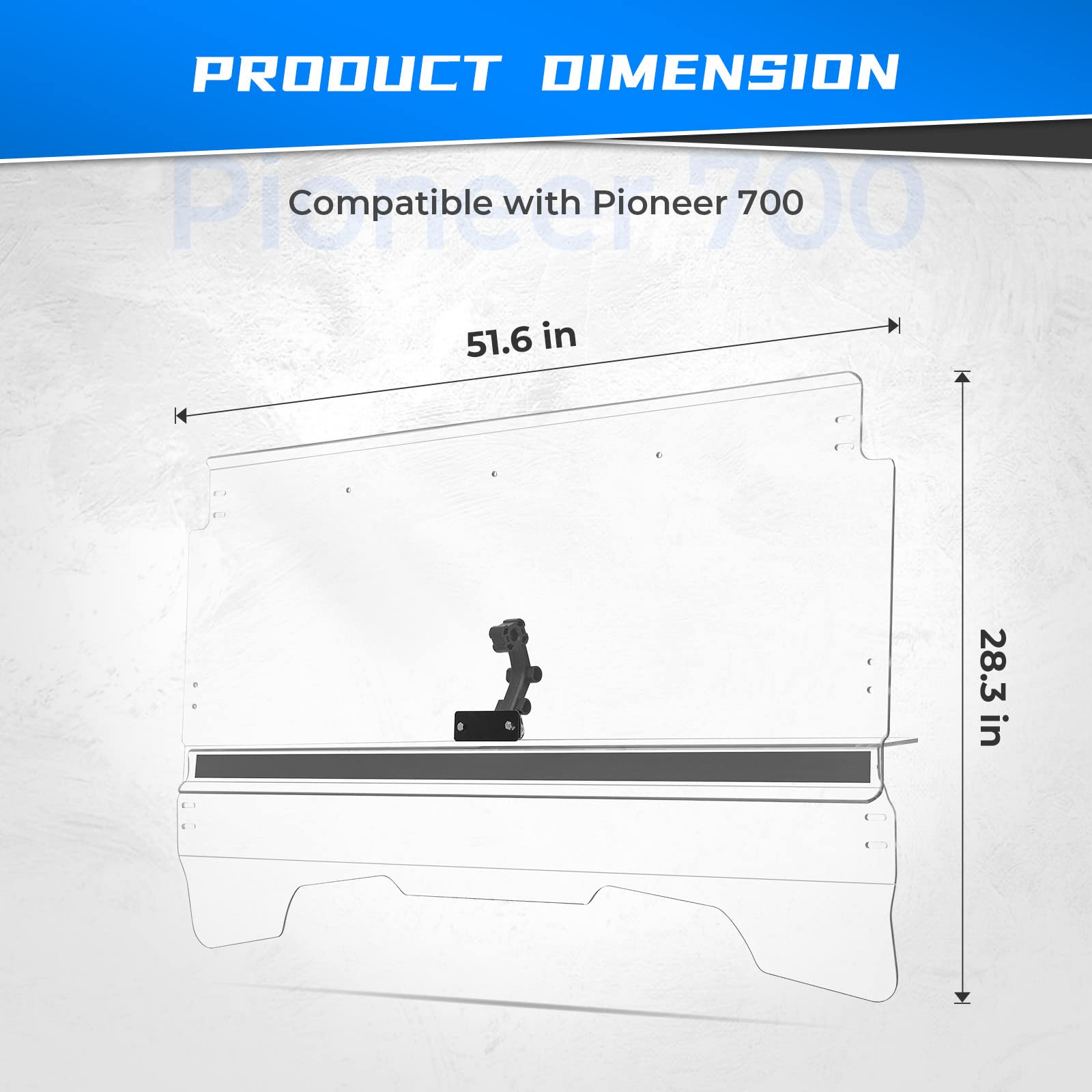 KEMIMOTO UTV 3-IN-1 Flip Windshield Compatible with Pioneer 700 / 700-4 (2014-2025), Hardened PC Material, Impact Resistant, UV Resistant, 95% Light Transmittance, Ventilated Windscreen Accessories