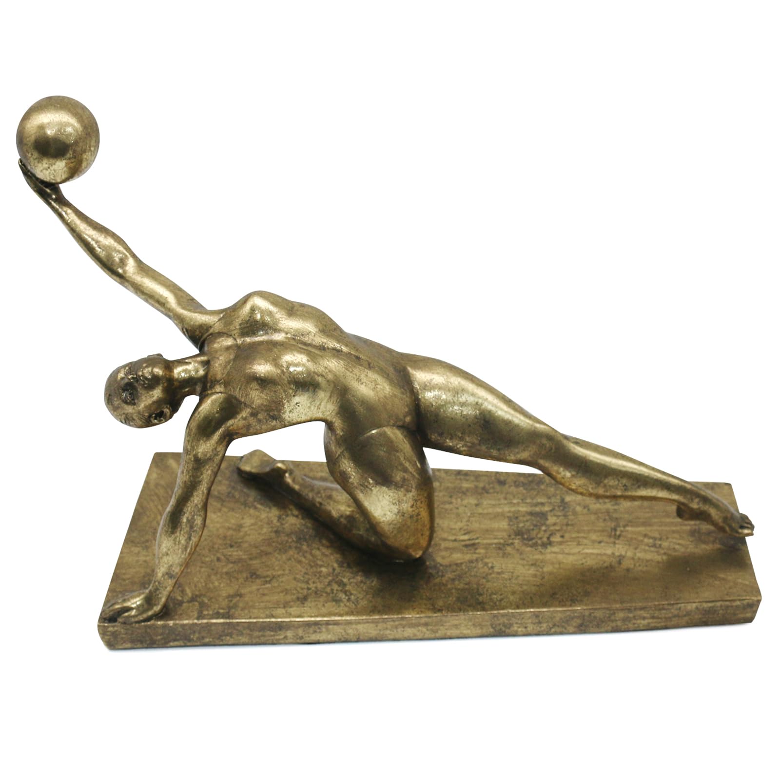 Lukitas Gymnast Statue and Sculpture Decor, Rhythmic Gymnastics Figurine, Modern Desktop Ornament for Home Office Living Room, Golden, Resin L14''