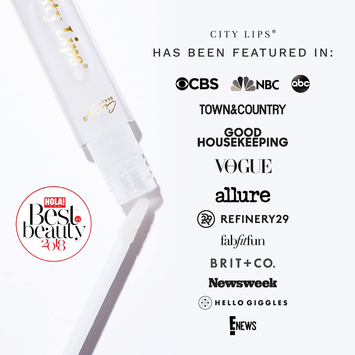 City Beauty City Lips Clear - Plumping Lip Gloss - Hydrate & Volumize - High Shine Lip Plumper - Hyaluronic Acid & Peptides Visibly Smooth Lip Wrinkles - Cruelty-Free