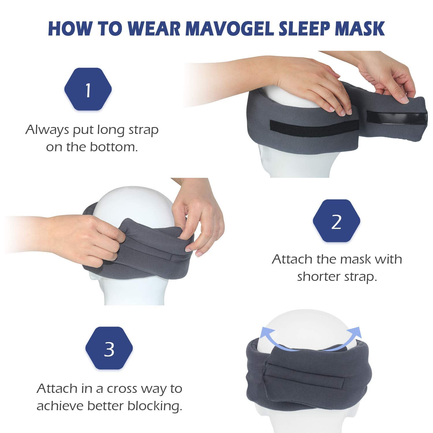 Mavogel Sleep Mask - Modal Material Eye Mask for Sleeping, Ultra Soft and Skin Friendly Full Eye Covers for Women/Men, Perfect Light Blocking Sleeping Mask for Travel Yoga Nap, Fully Adjustable Strap