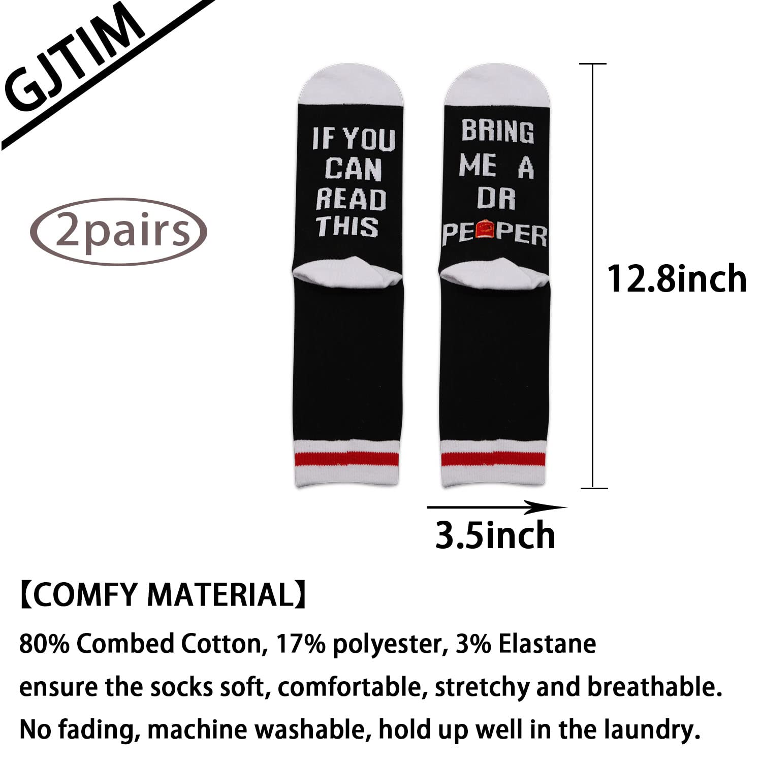 GJTIM Drinking Socks Carbonated Drinks Lover Novelty Socks for Men Women (D Black)