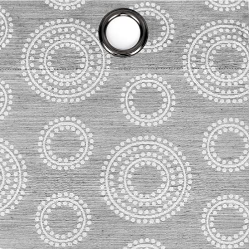 Constellation Grommet Window Curtain Panel - 52 Inch Width, 63 Inch Length, 2.25-inch Grommets - Grey - Soft Light Filtering & Machine Washable Drapes with Woven Jacquard Fabric by Achim Home Decor