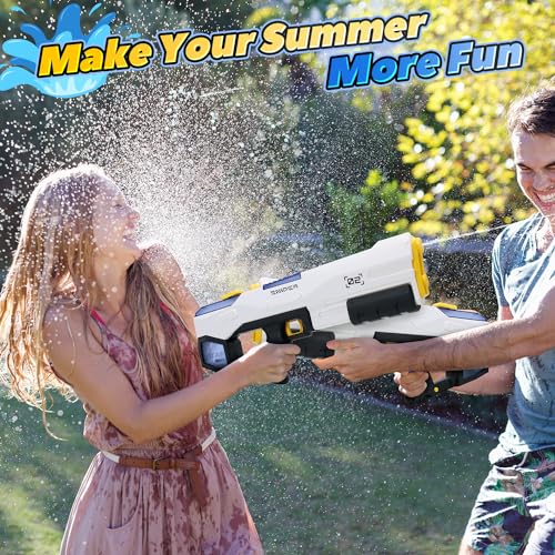 EagleStone Electric Water Gun Squirt Gun for Adults Kids Ages 8-12, Automatic Super Powerful Soaker Water Guns 33FT Long Range, Auto Absorption Modular Battery Powered, Summer Pool Outdoor Game Toys