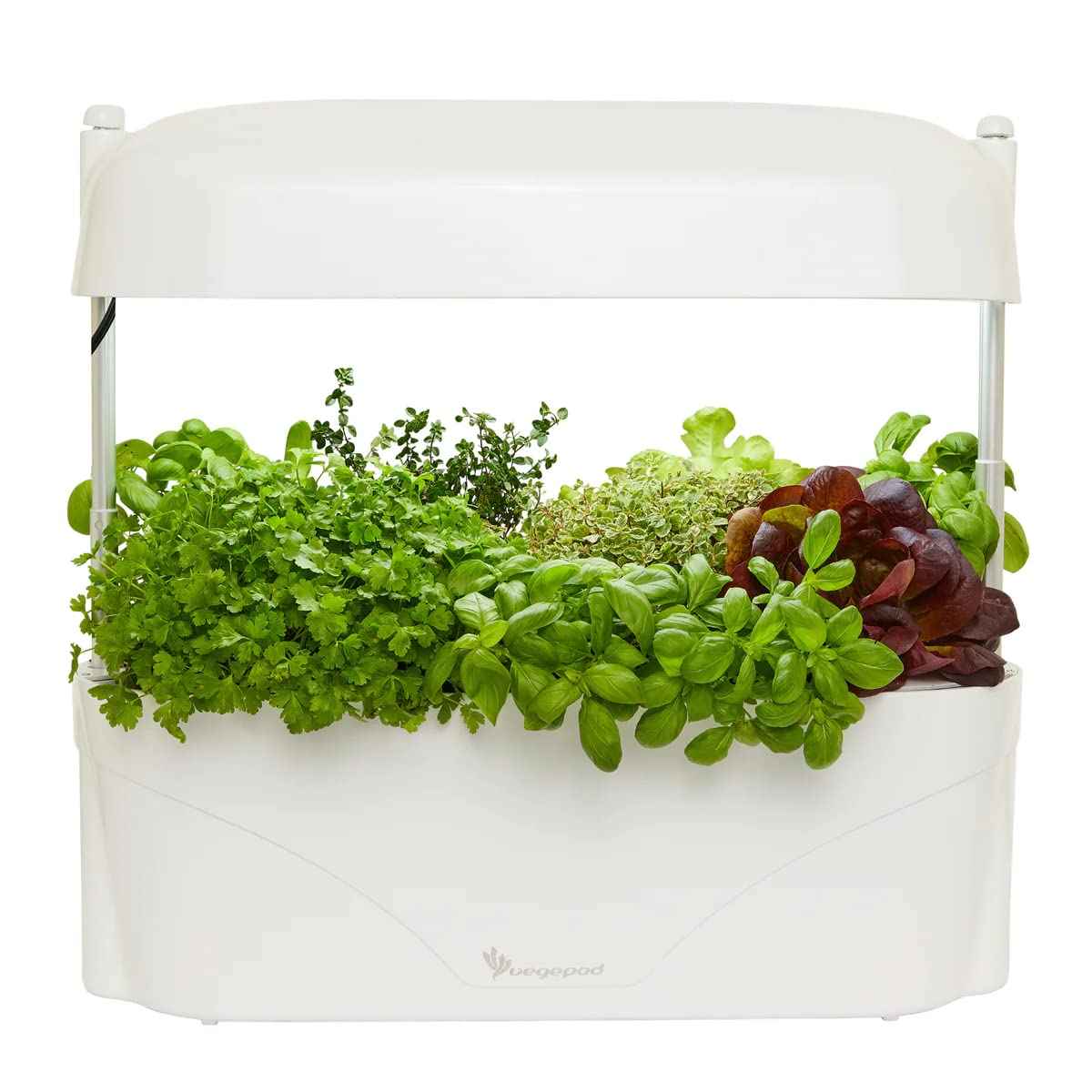 vegepod - Kitchen Garden - Gourmet Herb and Vegetable Indoor Grow Kit, Self Watering, LED Grow Light (White)