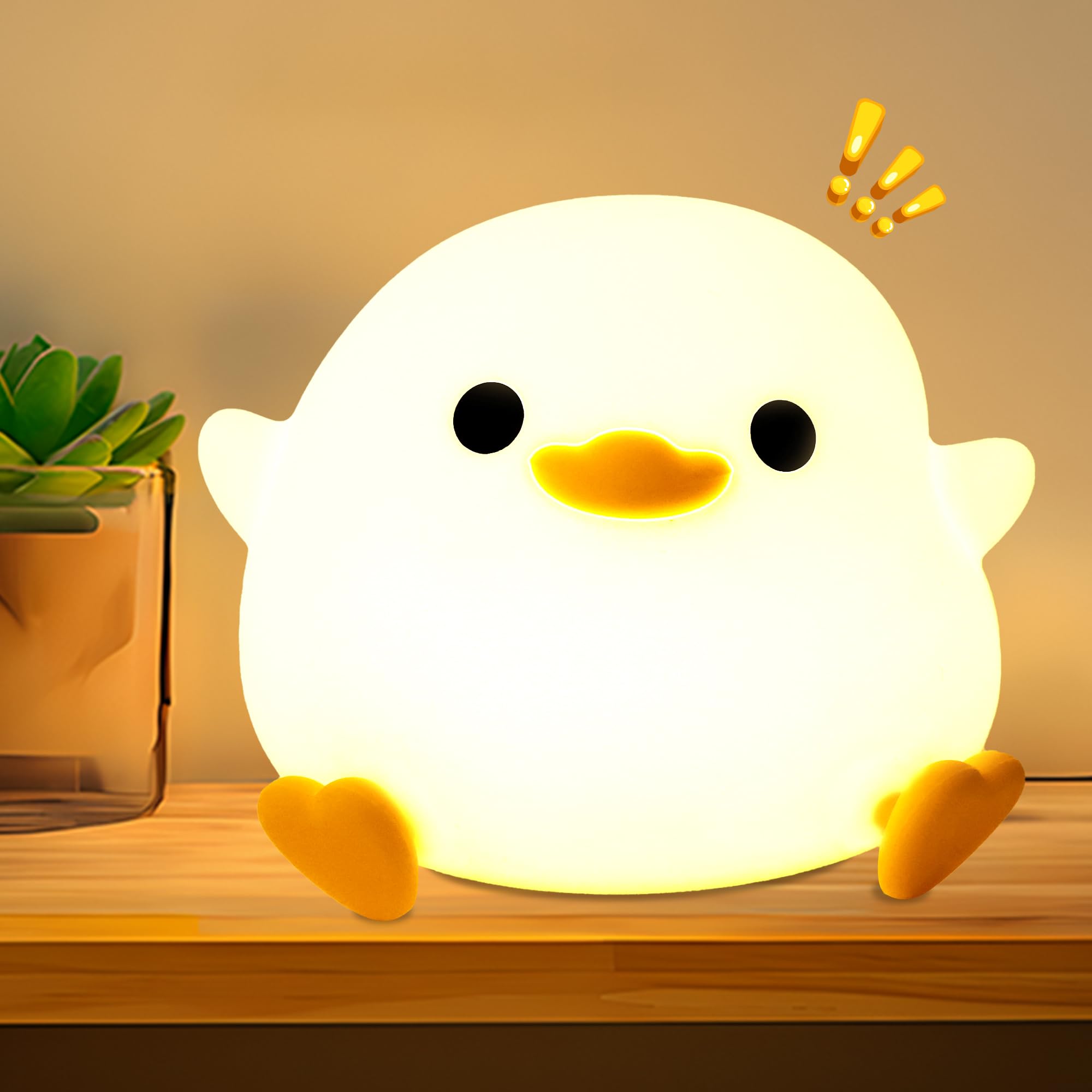 Duck Night Light, Cute Duck Lamp, Dodo Duck Silicone Nursery Night Light LED Bedside Lamp, Rechargeable Dimmable Touch Table Lamp for Boys Girls Bedroom Kawaii Decor