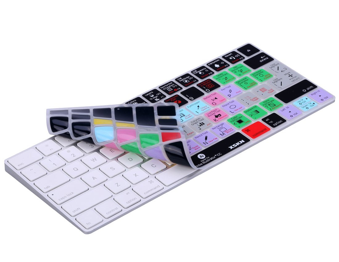 XSKN Adobe Illustrator CC AI Shortcut Silicone Cover Skin for Apple Magic Keyboard US EU Layout Both (MLA22LL/A) (MLA22B/A)