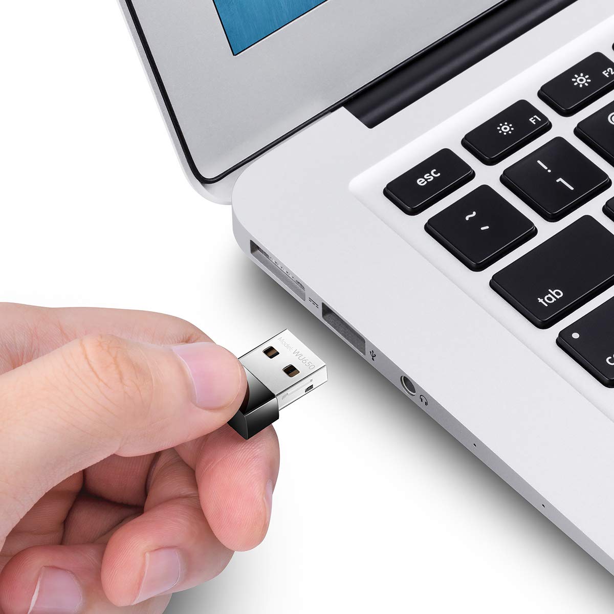 Cudy AC 650Mbps USB WiFi Adapter for PC, 5GHz/2.4GHz Wireless Dongle, WiFi Wireless Adapter for Laptop - Nano Size, Compatible with Windows XP / 7/8.x /10/11, Mac OS