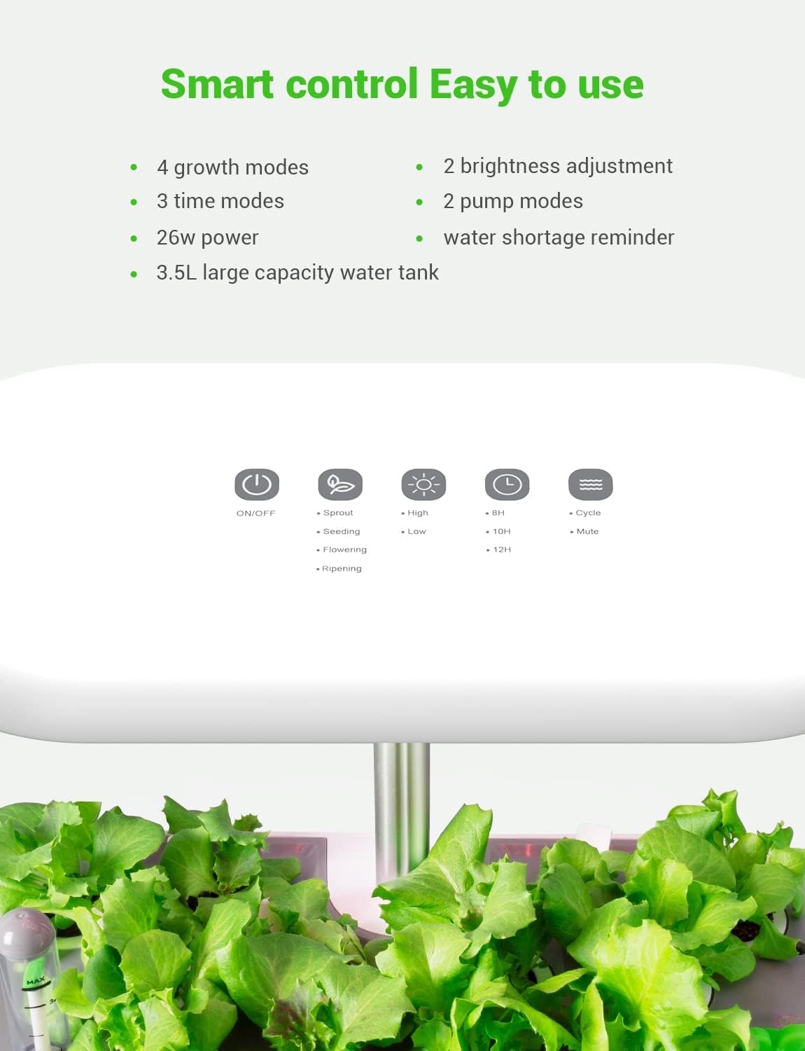 GOLUMUP Hydroponics Growing System Kit 12 Pods, Indoor Herb Garden with Grow Lights, Indoor Gardening System for Home Kitchen, Hydroponic Garden with Water Indicator, Cycle Pump & Timing