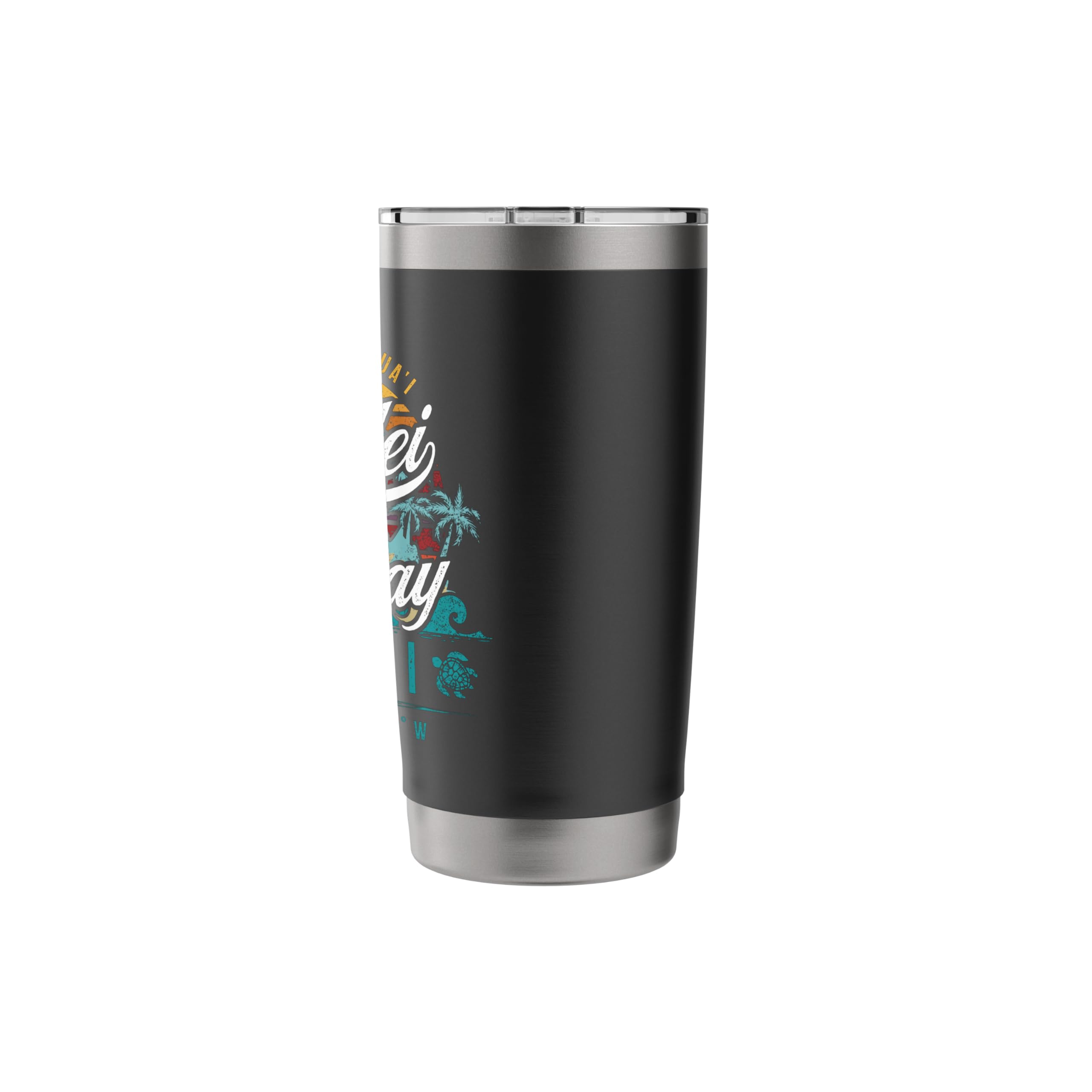 Hanalei Bay North Shore Kauai Hawaii Retro Sun Surf Fishing Stainless Steel Insulated Tumbler