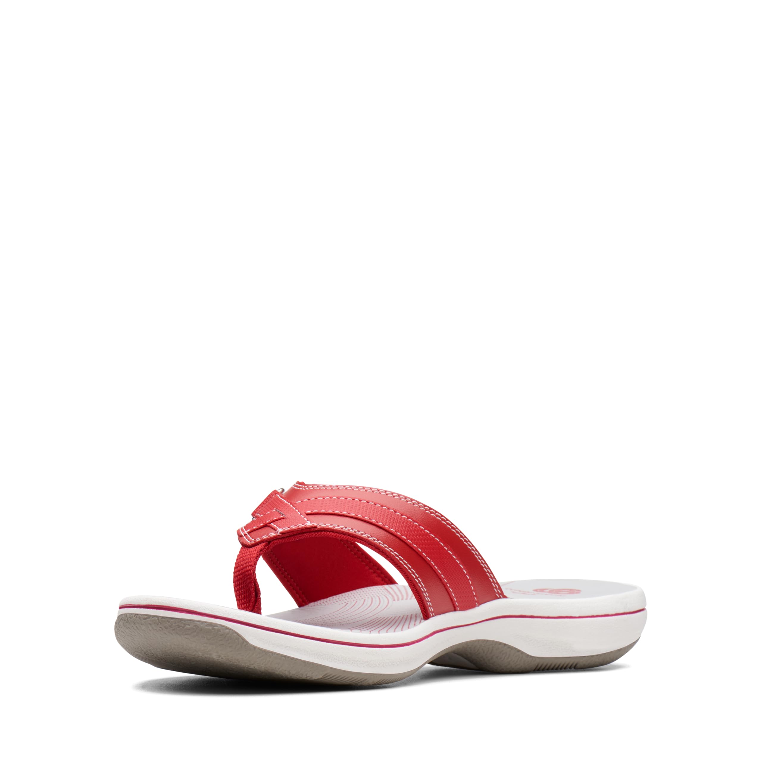 Clarks Women's Breeze Sea Flip-Flop, New Red Synthetic, 9