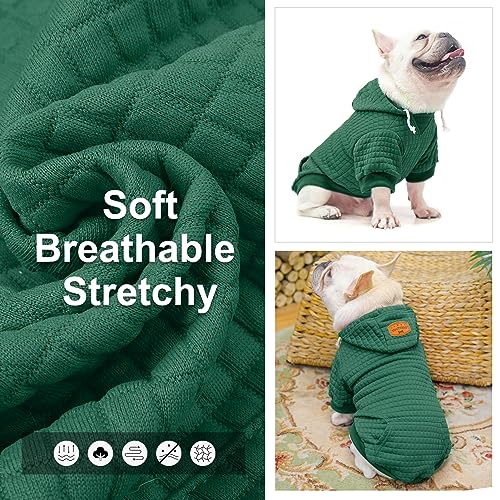 BEAUTYZOO Dog Sweaters for Large Dogs Girls Boys, Warm Winter Dog Hoodie Sweatshirt with Pocket & Leash Hole,Soft Waffle-Like Laminated Cotton Pet Clothes for Big Breeds Indoor Outdoor Cold Weather
